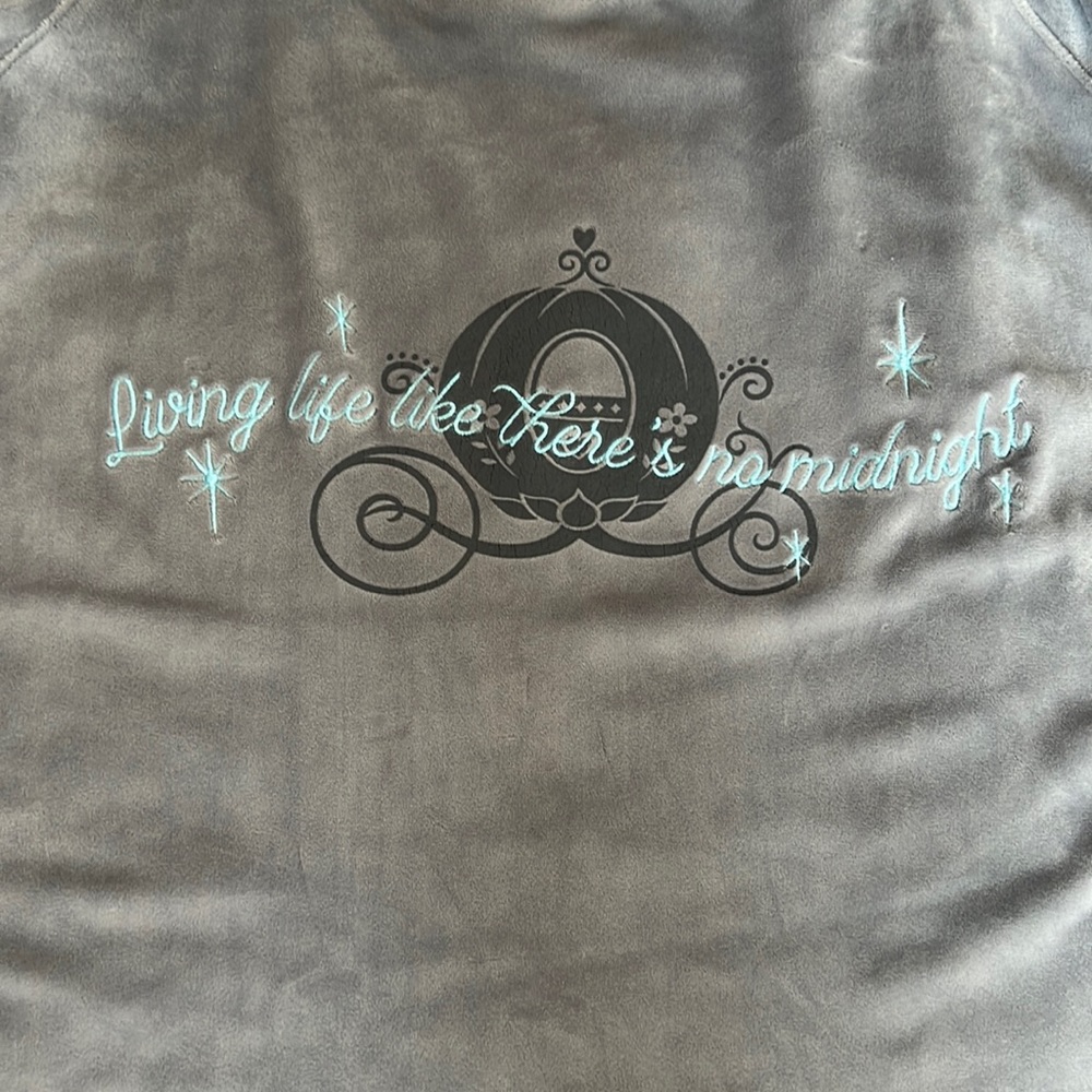 NEW WOMENS SHOP DISNEY CINDERELLA VELOUR SWEATSHIRT SIZE XL